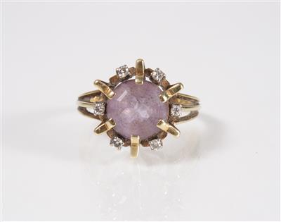 Diamant-Amethystdamenring - Art, antiques and jewellery