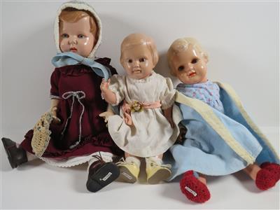 3 alte Celloid-Puppen, ca. 1920-1930 - Klenoty, umění a starožitnosti