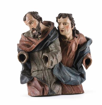 Barocke Figurengruppe "Zwei Apostel", - Arte, antiquariato e gioielli