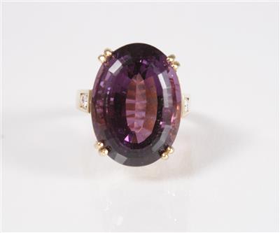 Brillant-Amethystdamenring - Art, antiques and jewellery