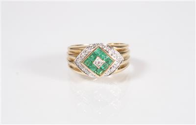 Brillant-Smaragdring - Art, antiques and jewellery