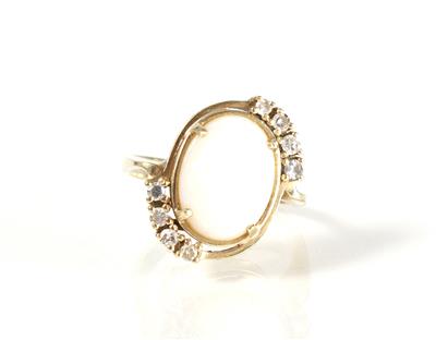 Diamant-Opalring - Art, antiques and jewellery