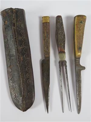 Drei Teile eines Fuhrmannsbestecks, Alpenländisch 19. Jahrhundert - Arte, antiquariato e gioielli