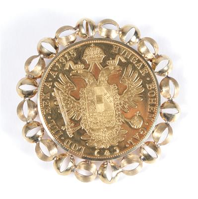 Münzangehänge mit Vierfachdukat - Arte, antiquariato e gioielli