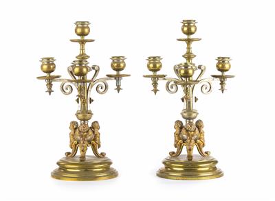 Paar Kerzenleuchter, Ende 19. Jahrhundert - Umění, starožitnosti a šperky