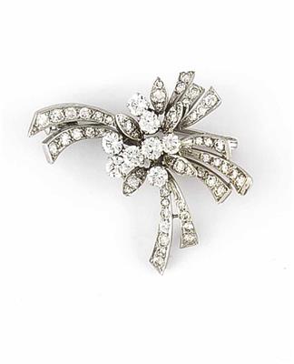 Brillant-Diamantbrosche zus. ca. 2,20 ct - Kunst, Antiquitäten und Schmuck