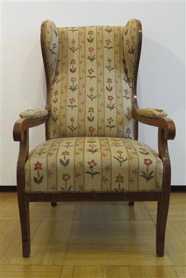 Provinzielles Biedermeier-Ohrenfauteuil, ursprünglich um 1830 - Kunst, Antiquitäten und Schmuck