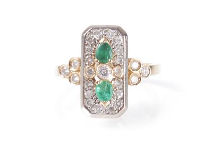 Brillant-Diamantdamenring zus. ca. 0,35 ct - Arte, antiquariato e gioielli
