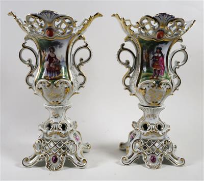 Paar Vasen, Nowotny, Altrohlau 2. Hälfte 19. Jahrhundert - Arte, antiquariato e gioielli
