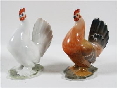 Zwei Hühner, Entwurf Fritz Heidenreich, Rosenthal, Selb um 1960/65 - Arte, antiquariato e gioielli