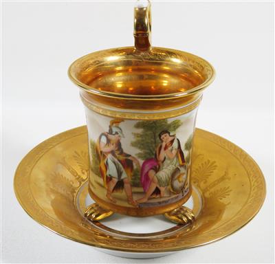 Bildtasse mit Untertasse, 20. Jahrhundert - Art, antiques and jewellery