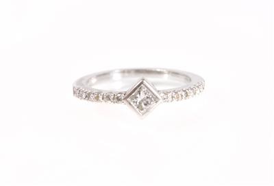 Brillant-Diamantdamenring zus. 0,42 ct - Art, antiques and jewellery