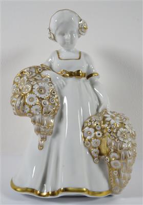 Mädchen mit Blumenkörben, Entwurf Prof. Wilhelm Gerstner, Fischer  &  Mieg, Pirkenhammer um 1930 - Art, antiques and jewellery