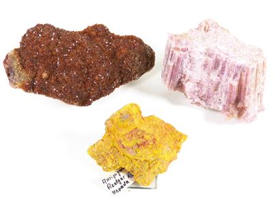 3 verschiedene Mineralien - Minerals and fossils