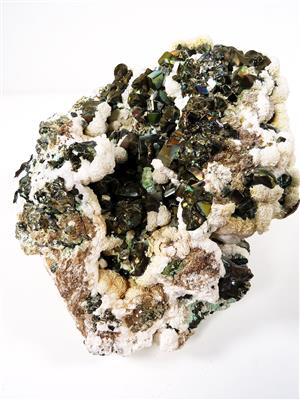 Buntpyrit und Kalzit - Mineralien und Fossilien