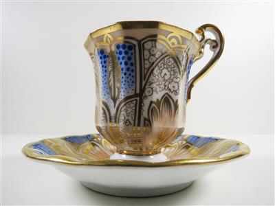 Sammeltasse mit Untertasse, Elbogen, Böhmen um 1840 - Art, antiques and jewellery