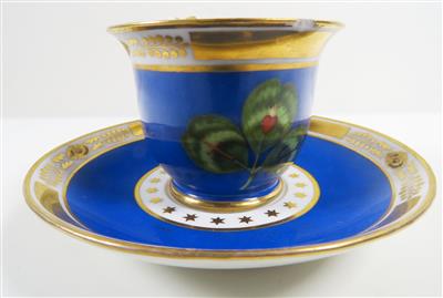 Alt-Wiener Tasse mit Untertasse, Wiener Porzellanmanufaktur 1828 - Umění, starožitnosti a šperky