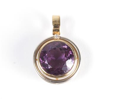 Amethyst-Brillantangehänge - Art, antiques and jewellery