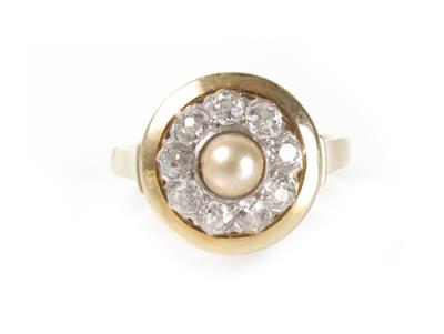 Altschliffdiamantring zus. ca. 0,90 ct - Art, antiques and jewellery