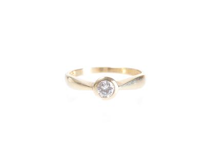 Solitärring ca. 0,17 ct - Art, antiques and jewellery