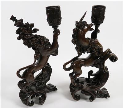 Paar Historismus-Kerzenständer, 2. Hälfte 19. Jahrhundert - Arte, antiquariato e gioielli