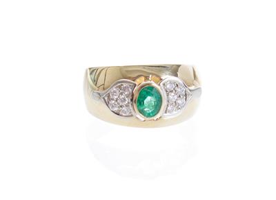 Brillant Smaragdring - Art, antiques and jewellery