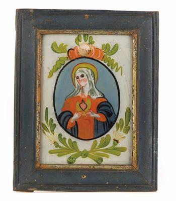 Hinterglasbild, wohl Raimundsreut oder Außergefild,19. Jahrhundert - Kunst, Antiquitäten und Schmuck
