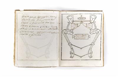 Musterbuch mit Darstellung von 41 Hebelstangentrensen für Pferde schweren Schlages - Umění, starožitnosti a šperky