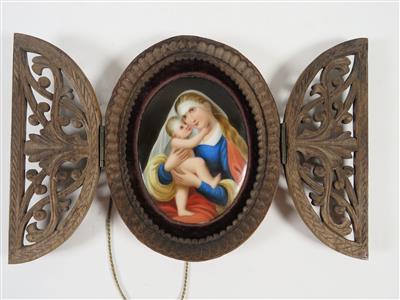 Ovales Gnadenbild Mariahilf, 2. Hälfte 19. Jahrhundert - Jewellery, antiques and art