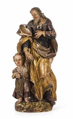 Hl. Josef führt das Jesuskind, Oberösterreich, Ende 17. Jahrhundert, Werkstatt Thomas Schwanthaler - Gioielli, arte e antiquariato