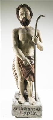 Sandstein-Skulptur, Johannes der Täufer, 19. Jahrhundert - Schmuck, Kunst und Antiquitäten