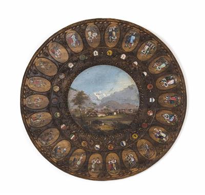 Tondoförmige Platte eines Schweizer Tisches, um 1830/40 - Schmuck, Kunst und Antiquitäten