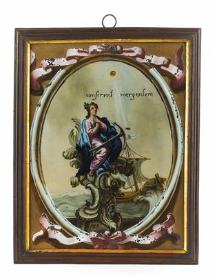 Vier Hinterglasbilder, Deutsch Ende 18. Jahrhundert - Jewellery, antiques and art