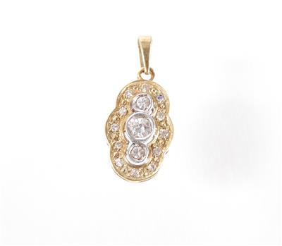 Brillant-Diamantanhänger zus. ca. 0,25 ct - Gioielli, arte e antiquariato