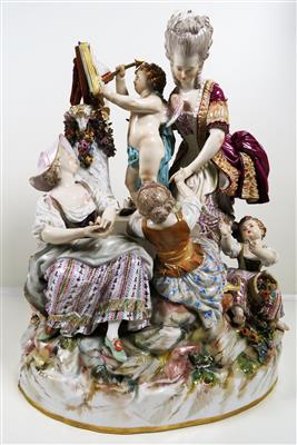 Die Liebesschule, Entwurf Michel Victor Acier 1777, Meissen 2. Hälfte 19. Jahrhundert - Schmuck, Kunst und Antiquitäten