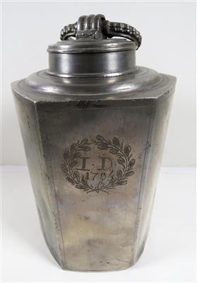 Zinn-Schraubflasche, datiert 1796 - Jewellery, antiques and art