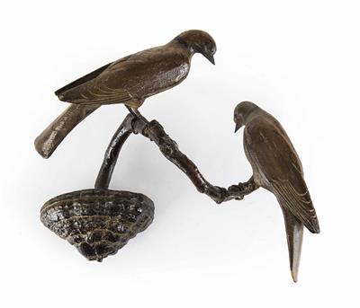 Viechtauer Vogelpaar, Tauben,19. Jahrhundert - Jewellery, antiques and art
