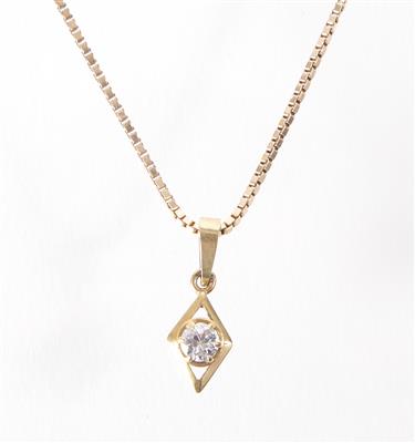 Brillantanhänger ca. 0,25 ct, an Venezianerhalskette - Jewellery, antiques and art