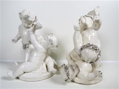 Zwei Figurengruppen "Streitende Putti", Turnay, Belgien Anfang 20. Jahrhundert - Schmuck, Kunst und Antiquitäten