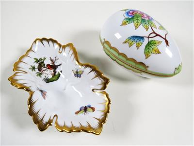 Eidose und Blattschälchen, Herend, Ungarn 2. Hälfte 20. Jahrundert - Glas, Porzellan und Keramik