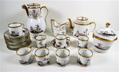 Konvolut Serviceteile, um 1815/20 - Glas, Porzellan und Keramik