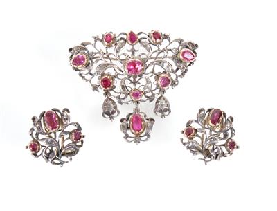 Diamantrauten- Damen-Schmuckgarnitur - Jewellery, antiques and art
