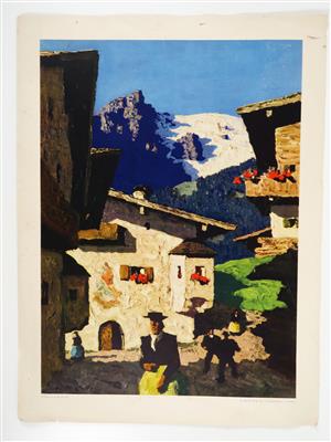 Vintage-Druck aus dem Kunstverlag Alfons Walde (1891-1958) - Obrazy