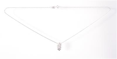 Diamantanhänger zus. ca. 0,20 ct an Fassonhalskette - Gioielli e orologi