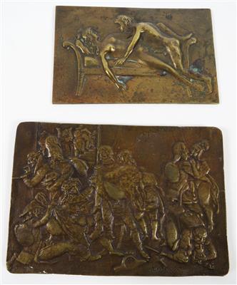 Zwei Bronzeplaketten - Klenoty, umění a starožitnosti