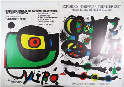 Vier Ausstellungsplakate mit Motiven von Joan Miro der Jahre 1966, 1972, 1976 und 1978 - Schmuck, Kunst und Antiquitäten