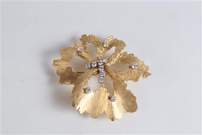 Brillantbrosche zus. ca. 0,70 ct - Jewellery, antiques and art