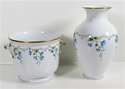 Vase und Blumenübertopf, Herend, Ungarn 2. Hälfte 20. Jahrhundert - Schmuck, Kunst und Antiquitäten