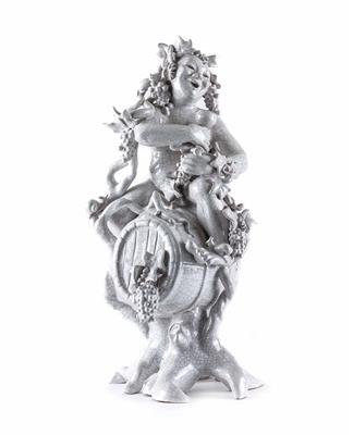 Bacchus auf Weinfass, Anzengruber Keramik, Wien um 1960/70 - Schmuck, Kunst und Antiquitäten