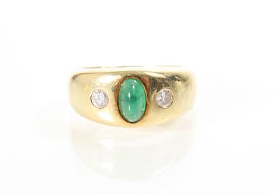 Brillant Smaragd Allianzring - Jewellery, antiques and art